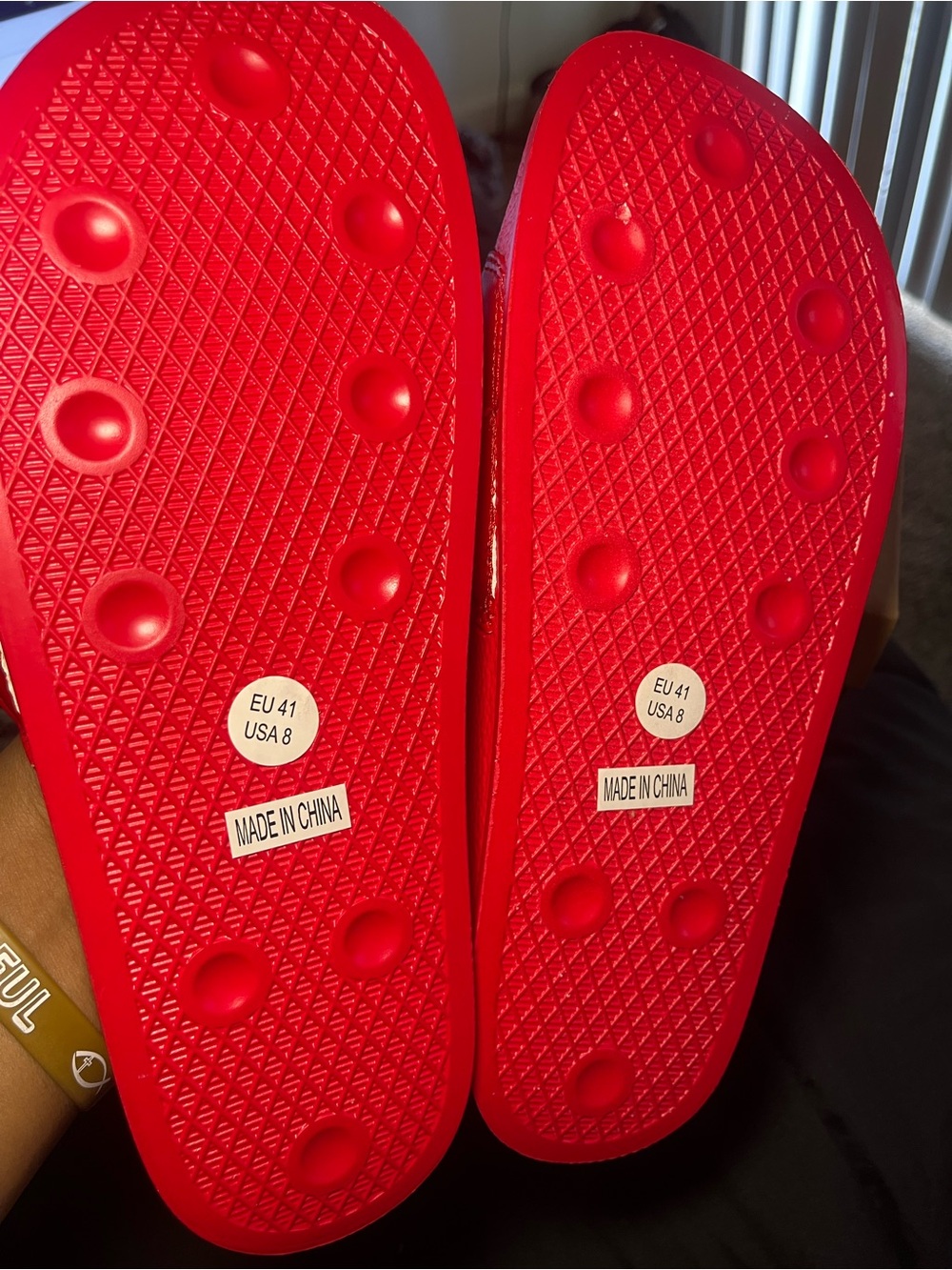 Men Red “Cookies” Slides - Picture 5 of 8